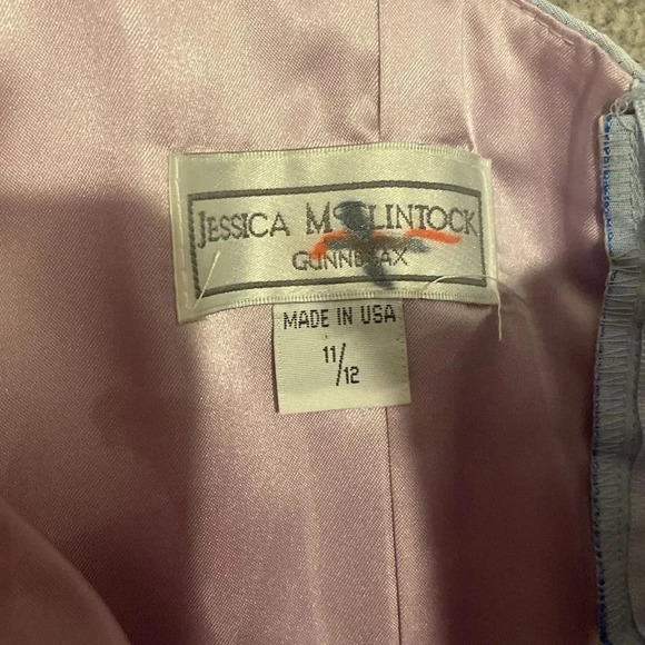 JESSICA McClintock Gunnesax sz 11/12 acetate gown with netted skirting under - Picture 5 of 8